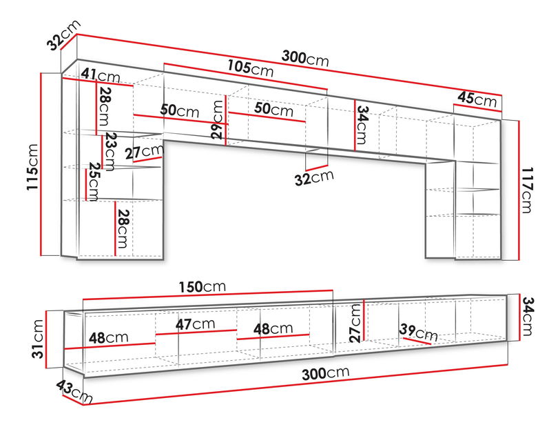 Obývacia stena I Badiani (Dub zlatý)