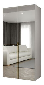 Šatníková skriňa 100 cm Alice 3 (biela + zlatá)