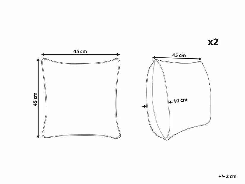 Sada 2 ozdobných vankúšov 45 x 45 cm Termin (zelená)
