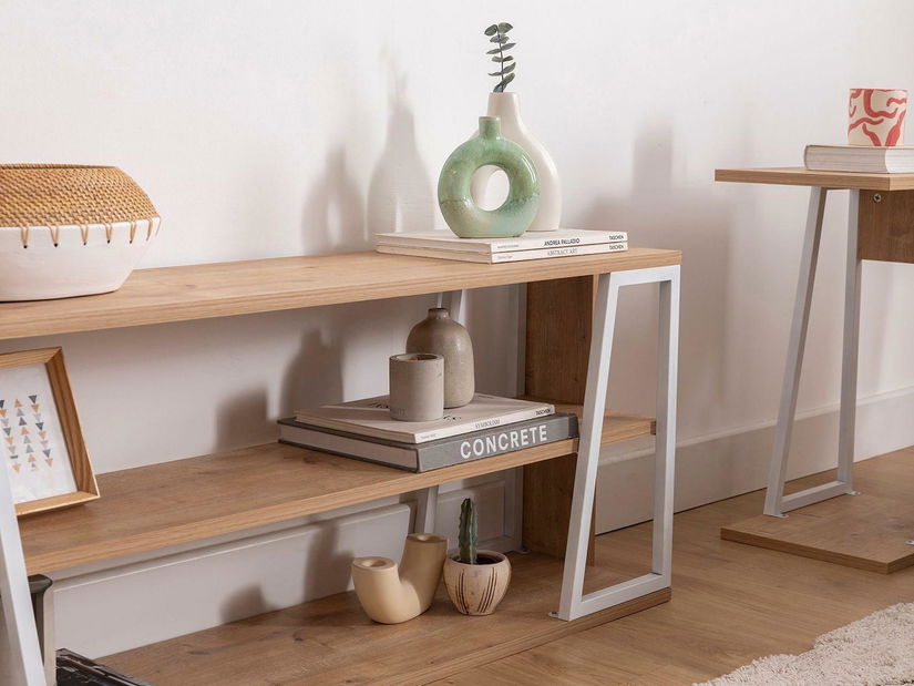 Regál Nidupe 7 (zafír tölgy + fehér) 