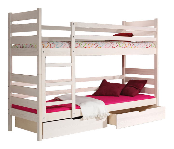 Emeletes ágy 80 cm Desir (ágyrácsokkal és tárhellyel)