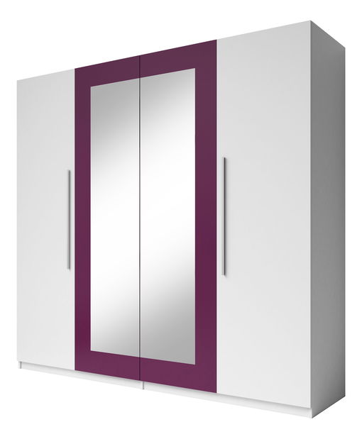 Šatníková skriňa Verwood Typ 20 (biela + fialová)