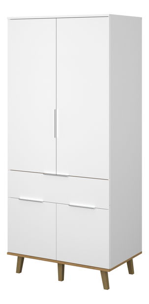 Ruhásszekrény Nickole (fehér + kőtölgy)