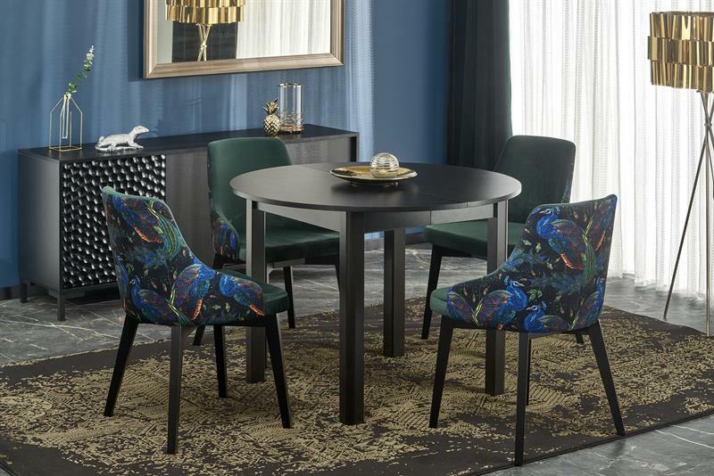 Blagovaonski stol na razvlačenje 102-142 cm Ralllon (crna) (za 4 do 6 osoba)