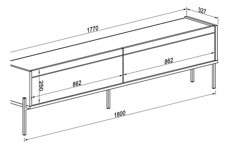 TV asztal/szekrény Asir Besky (fekete)