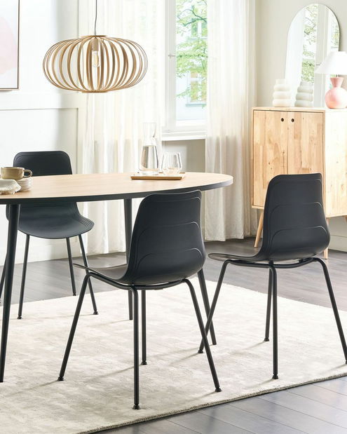 Set 2 buc scaune de sufragerie Looza (negru)