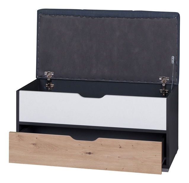 Botník Iweta KUF (grafit + biela matná + dub artisan)