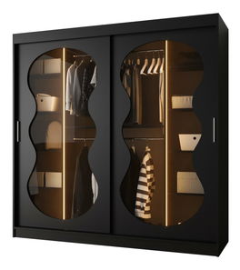 Dulap de haine 200 cm Boomer 3 (Negru) (cu iluminat)