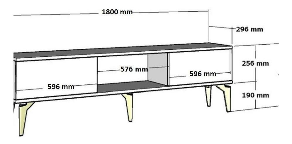 TV asztal/szekrény Muvuta 2 (antracit + arany) 