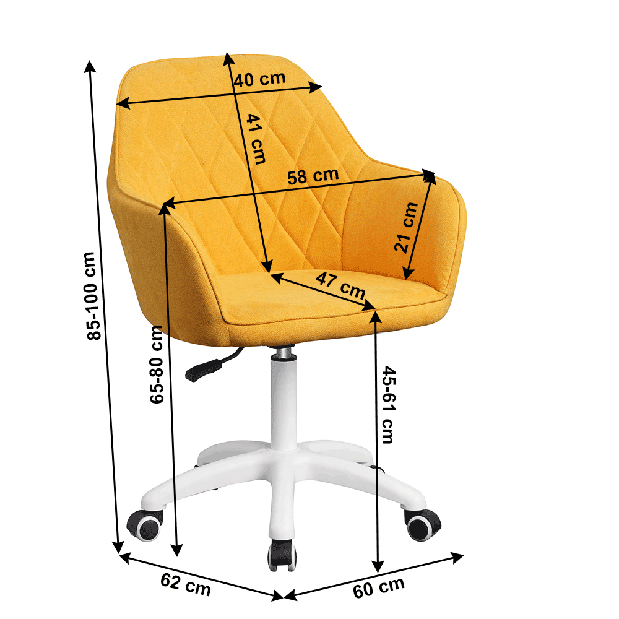 Irodai szék Senta (sárga) *bazár
