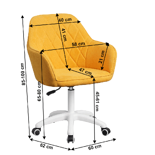 Kancelárske kreslo Senta (žltá)