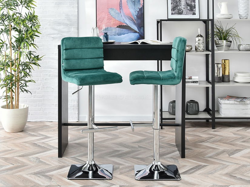 Stolička Hanoi (zelená + chrómová)
