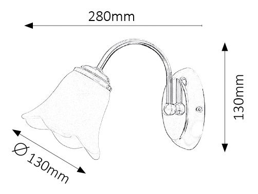 Nástenné svietidlo Rafaella 7241 (chrómová + opálové sklo)