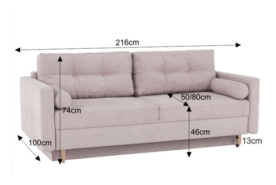 Kanapé Aurelia (régi rózsaszín)