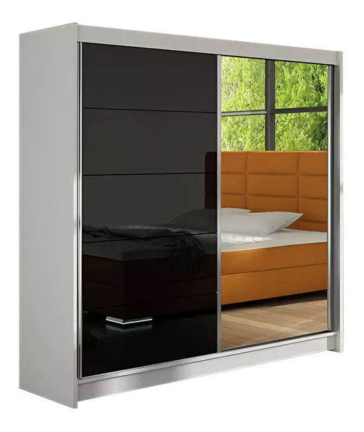 Šatníková skriňa Florencia 5 (biela + čierna)