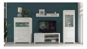 Vitrină Lafer 1D1W1S (alb)