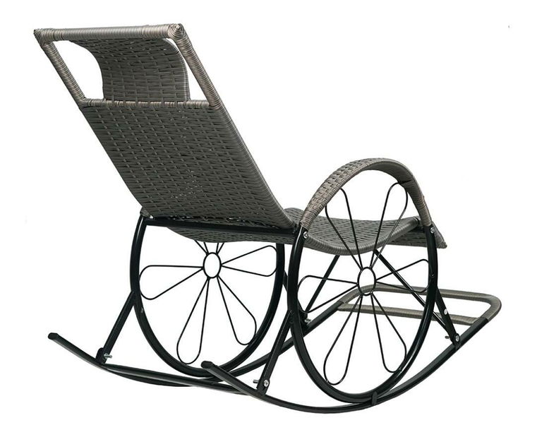 Fotoliu balansoar Rokefeler (ratan + gri)