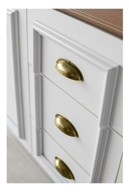 Komoda Vevodi (biela + orech) 