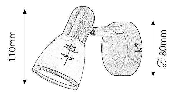 Reflektor Art Flower 6356 (bronca + staklo od rižinog kamena)