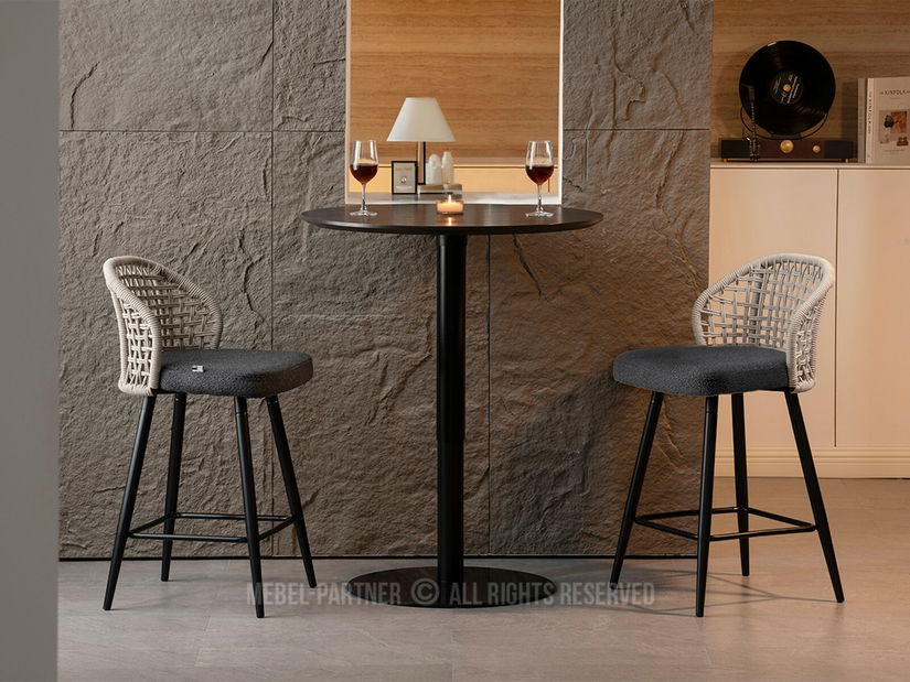 Scaun bar Moan (grafit + negru)