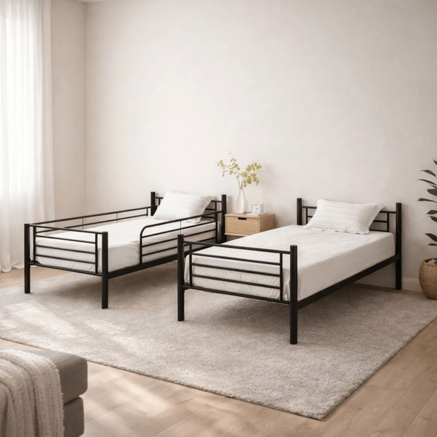 Dječji krevet na kat 90 cm Riverside (crna) (s podnicom)