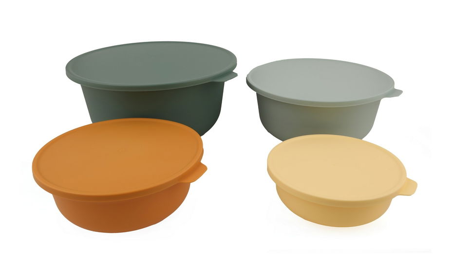Set recipiente alimente (4 buc.) Yummy (verde + Turcoaz + Portocaliu + Galben)