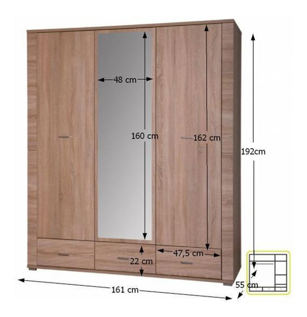 Ruhásszekrény Gary Typ 02 3D3S