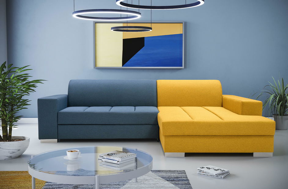 Kutna garnitura- Maureen (siva + žuta) (D)