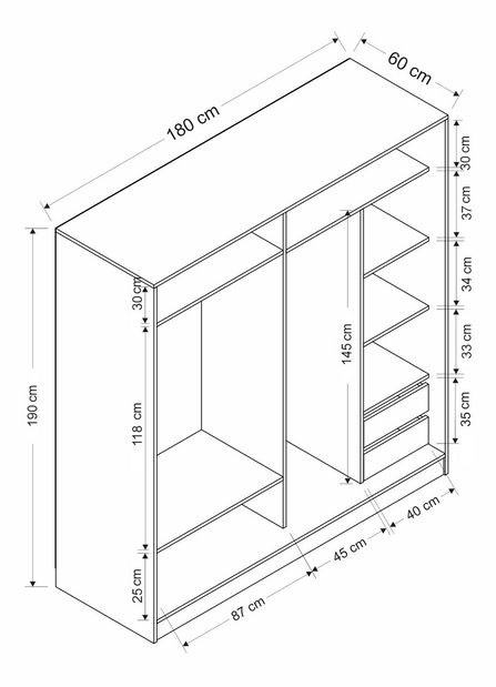 Ruhásszekrény Kalia 3157 (fehér)