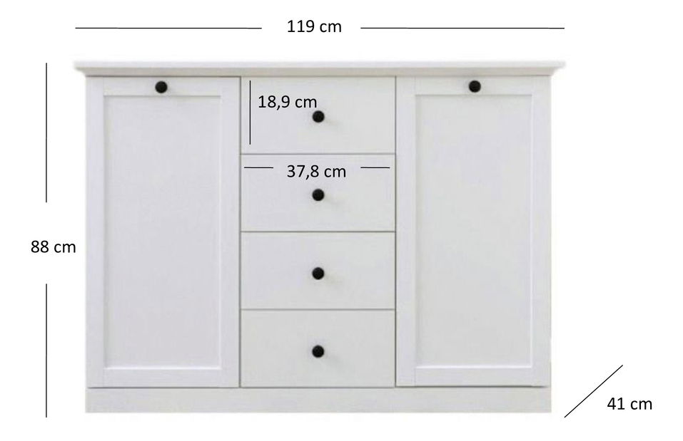 Comodă Brendon (alb)