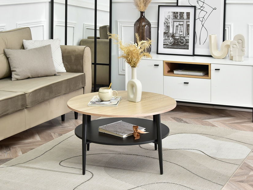 Stolić za kavu Randolf Xl (sonoma + crna)