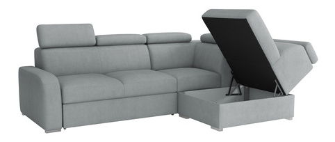 Sarokkanapé Lyseri 2rRLXp (világosszürke) (tárolóhellyel) (B)