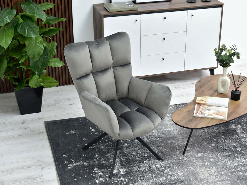 Fotoliu Kikino X (tmavogri + negru)