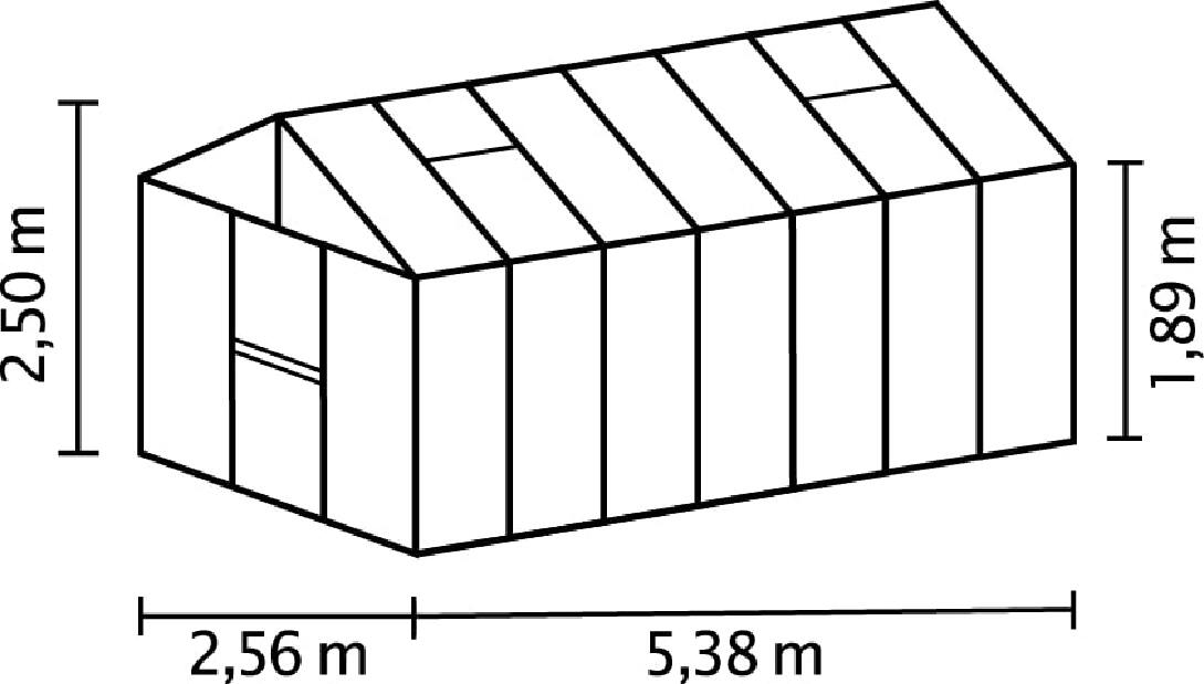 Stil clasic Greenhouse Zeus 13800 (policarbonat + sticlă securizată + aluminiu anodizat)