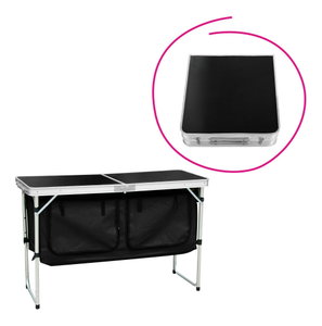 Skladací kempingový stôl s organizérom 120 cm Kepiana (hliník)