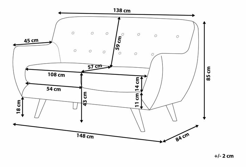 Pohovka dvojsedačka Bodmin (smaragdová)