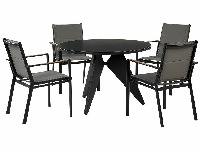 Set mobilier de grădină Olmza (Negru + gri)