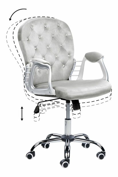 Scaun de birou Princie (gri deschis)