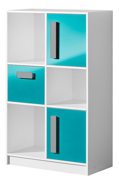 Komód Gullia 7 (türkiz + szürke)