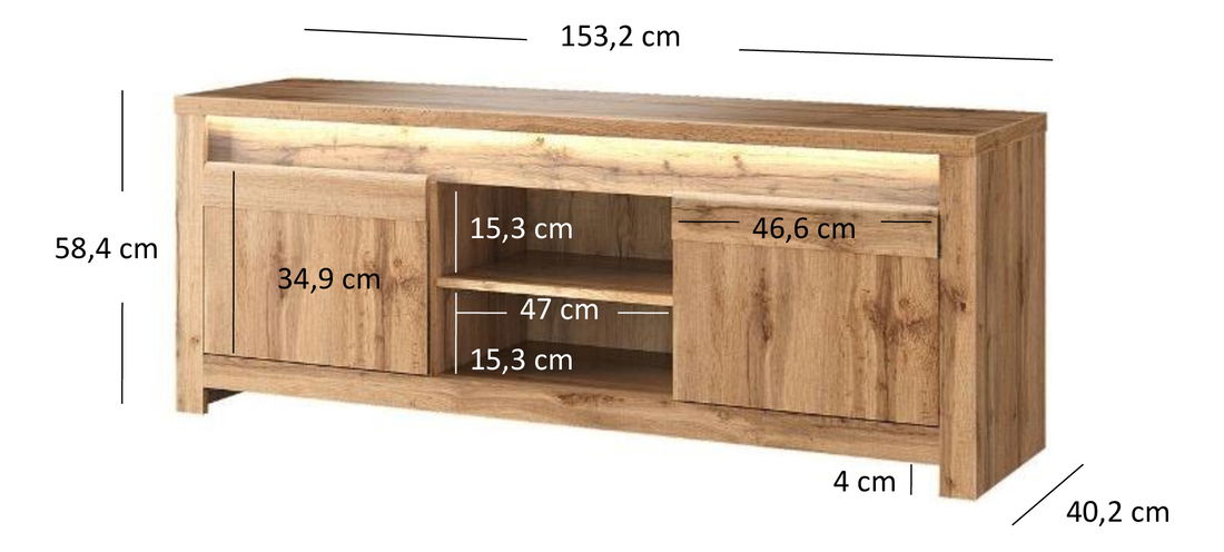 TV stolić/ormarić Chase (hrast wotan)