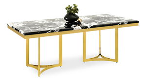Jedálenský stôl Alusion (mramor + zlatá)