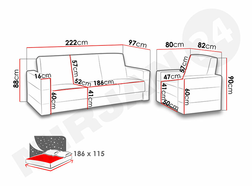 Garnitura za sjedenje 3 + 1 + 1 Perfekt II (smeđa + bež) *outlet moguća oštećenja