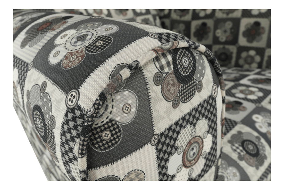 Fotoliu cu urechi cu taburete Aevo (patchwork N1)