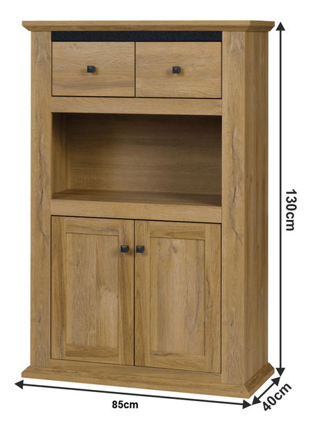 Barski ormarić Leoras MZ8 (bijela + hrast grand)