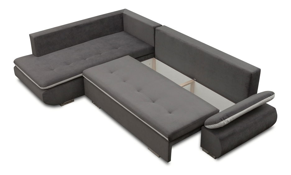 Rohová sedačka Artamo (modrá + biela) (L)