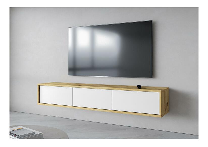 TV stolík Fiora 38 (dub artisan + biela)