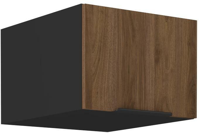Dulap superior de bucătărie Manana 50 NAGU 36 1F (Cadru: negru mat + front: nuc okapi)