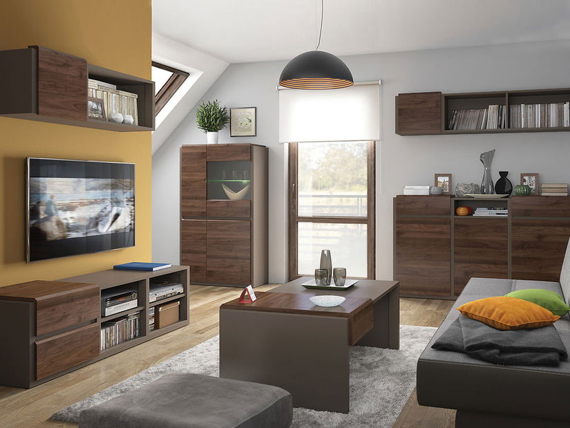 Skrinka na stenu BRW Author SFW1D/4/16 (Láva + Dub Sanremo svetlý)