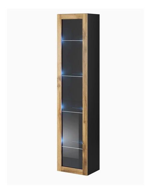 Vitrina Vuena (crna + hrast wotan)