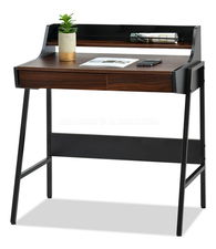 PC stolík Borge (orech tmavý + čierna)